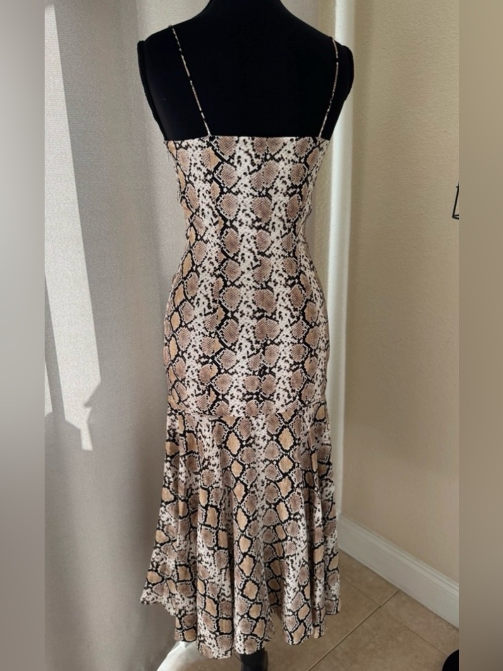 Caroline Constas Silk Snake Print Maxi Dress XS Bodycon Elegant - Picture 5 of 8
